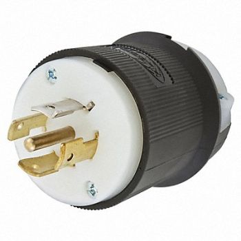 HUBBELL LckPlg Strt 20 A Blk White Nylon 5Blds, 6C544