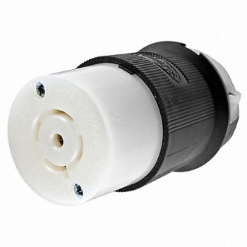 HUBBELL LckCon Strt 20 A Blk White Nyl L22-20R, 6C545