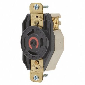 HUBBELL Lck Recept 30 A Black Nylon L8-30R 1Gng, 6C546