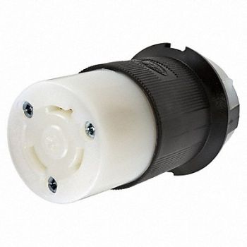 HUBBELL LckCon Strt 30 A Black White Nyl L8-30R, 6C548