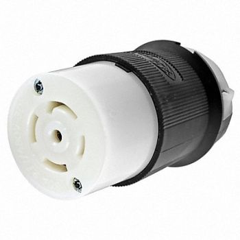 HUBBELL LckCon Strt 30 A Blk White Nyl L22-30R, 6C549
