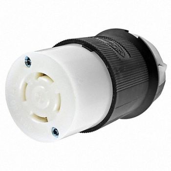 HUBBELL LckCon Strt 30 A Blk White Nyl Non-NEMA, 6C552