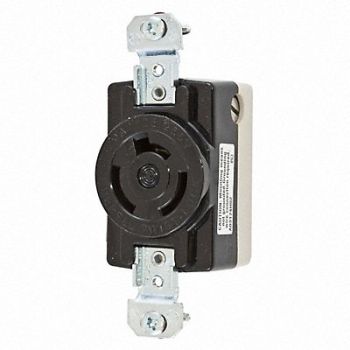 HUBBELL Lck Recept 20 A Blk Nylon NoNEMA 1Gng, 6C610