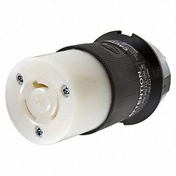 HUBBELL LckCon Strt 20 A Blk White Nyl Non-NEMA, 6C611