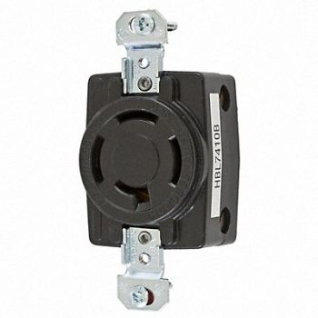 HUBBELL Lck Recept 20 A Blk Nylon NoNEMA 1Gng, 6C612