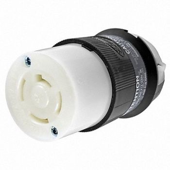HUBBELL LckCon Strt 20 A Blk White Nyl Non-NEMA, 6C614