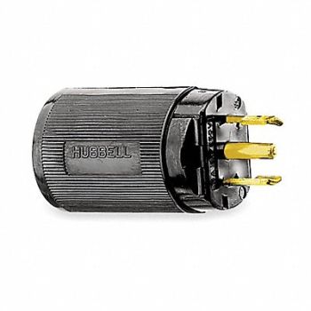 HUBBELL MdgtLckPlg Strt 15 A Black Nylon 3Blds, 6C618