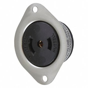 HUBBELL MdgFlngLckRecpt 15A Blk SS ML-3R 1Gng, 6C620