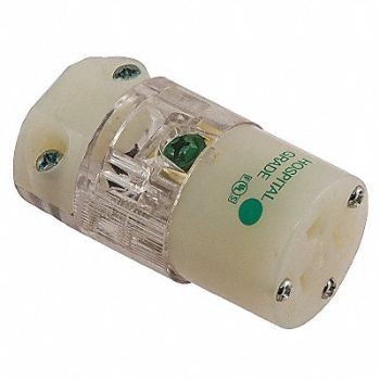HUBBELL Strt Bld Cnnctr Clr 2P3W Elstmr 5-15R, 6C628
