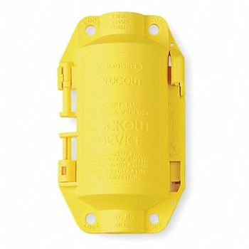 HUBBELL WIRING DEVICE-KELLEMS Plug Lockout Yellow 3/8In Shackle Dia., 6C647