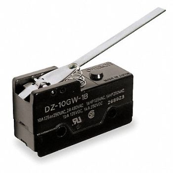 OMRON Snap Switch 10A DPDT Hinge Lever, 6C917