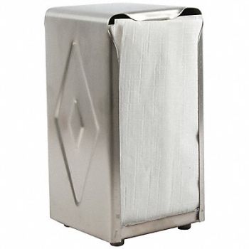 GRAINGER APPROVED Napkin Dispenser 4 in D 7 1/2 in H SLVR, 6CAE0