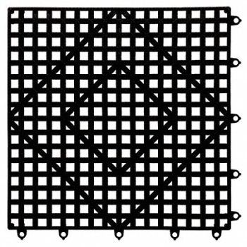 SAN JAMAR Bar Mat Black 12x12, 6CAP1