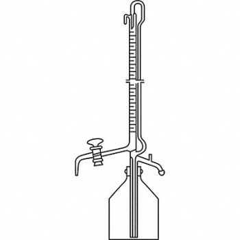 LAB SAFETY SUPPLY Burette Automatic Glass 10ml.Grade B, 6CDR2