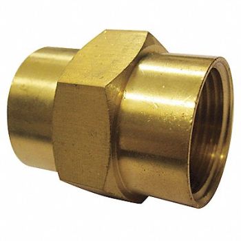 GRAINGER APPROVED Coupling Brass 1/2 in Female NPT 10 PK, 6CTE9