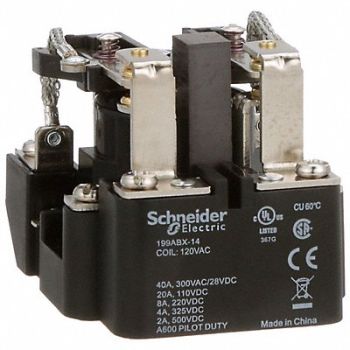 SCHNEIDER H8148 Open Power Relay 8 Pin 120VAC DPDT, 6CUR4