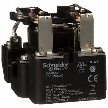SCHNEIDER Open Power Relay 8 Pin 240VAC DPDT, 6CUT5