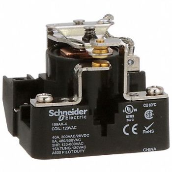 SCHNEIDER Open Power Relay 5 Pin 120VAC SPDT, 6CUT7