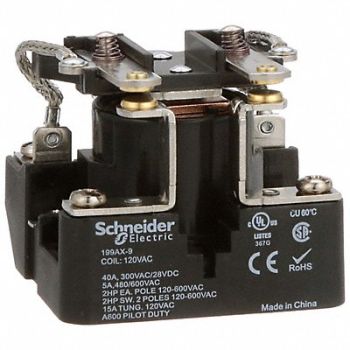 SCHNEIDER H8150 Open Power Relay 6 Pin 120VAC DPST-NO, 6CUU0