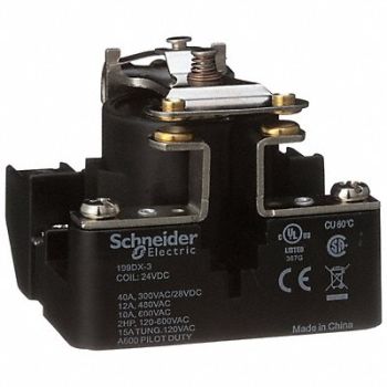 SCHNEIDER H8146 Open Power Relay 4 Pin 24VDC SPST-NO, 6CUU6