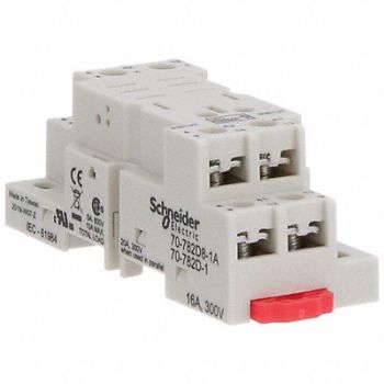 SCHNEIDER Relay Socket Finger Safe Square 8 Pin, 6CVE4