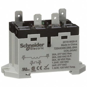 SCHNEIDER H8131 Enclosed Power Relay 4 Pin 24VAC SPST-NO, 6CVG2