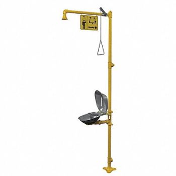 BRADLEY Drench Shower With Eyewash Yellow, 6DGW8