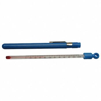 GRAINGER APPROVED Glass Pocket Thermometer 0 to 220F, 6DKD0