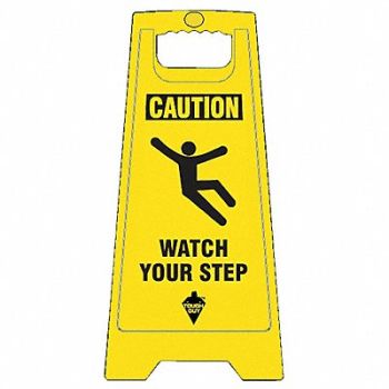 TOUGH GUY Floor Sign Yellow Polypropylene 24 in H, 6DMF8