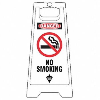TOUGH GUY Danger No Smoking Sign Polypropylene, 6DMG1
