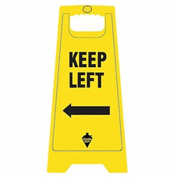 TOUGH GUY Floor Sign Yellow Polypropylene 24 in H, 6DMG5