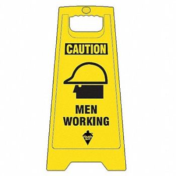 TOUGH GUY Floor Sign Yellow Polypropylene 24 in H, 6DMG6
