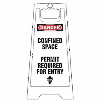 TOUGH GUY Floor Sign Red Polypropylene 24 in H, 6DMG7