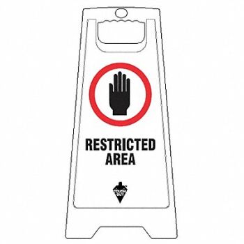 TOUGH GUY Floor Sign White Polypropylene 24 in H, 6DMG8