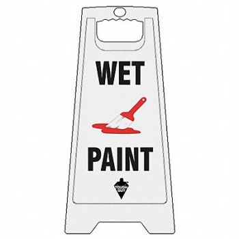 TOUGH GUY Floor Sign White Polypropylene 24 in H, 6DMH0