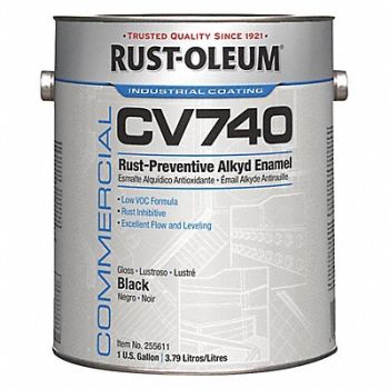 RUST-OLEUM H7178 1 GAL 100 VOC DTM Alkyd Gloss Black, 6DNW6