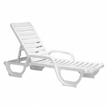 GROSFILLEX Chaise Lounge Adjustable White, 6DVH1