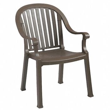 GROSFILLEX Armchair Highback Stacking Bronze Mist, 6DVJ7