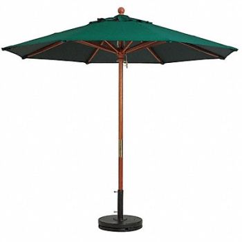 GROSFILLEX 7ft Wooden Market Umbrella Forest Green, 6DVL7