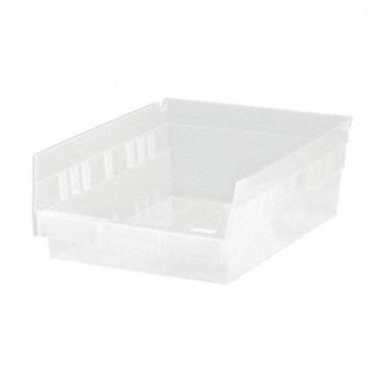 QUANTUM STORAGE SYSTEMS Shelf Bin Clear Polypropylene 4 in, 6ECE7