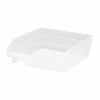 QUANTUM STORAGE SYSTEMS Shelf Bin Clear Polypropylene 4 in, 6ECE8