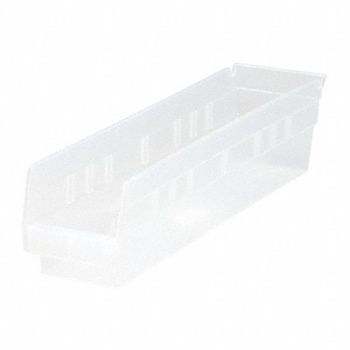 QUANTUM STORAGE SYSTEMS Shelf Bin Clear Polypropylene 4 in, 6ECE9