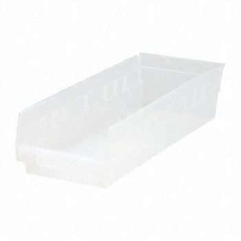 QUANTUM STORAGE SYSTEMS Shelf Bin Clear Polypropylene 4 in, 6ECF0