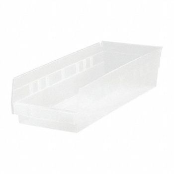 QUANTUM STORAGE SYSTEMS Shelf Bin Clear Polypropylene 4 in, 6ECF1