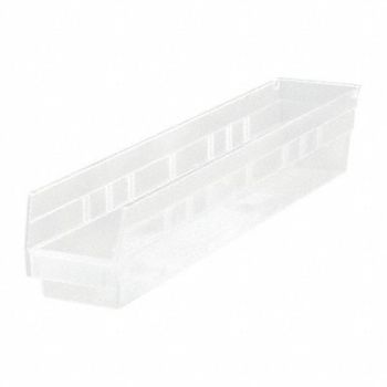 QUANTUM STORAGE SYSTEMS Shelf Bin Clear Polypropylene 4 in, 6ECF3