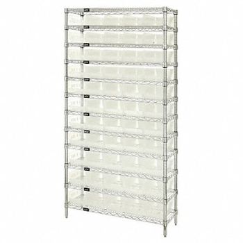 QUANTUM STORAGE SYSTEMS G7062 Bin Shlvng 24inx74inx36in Clear, 6ECG6