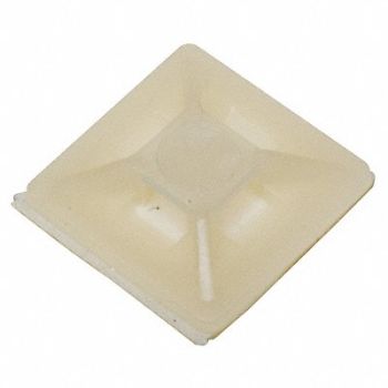 GRAINGER APPROVED Cable Tie Mounting Pad 4 Way Natrl PK100, 6EEE7