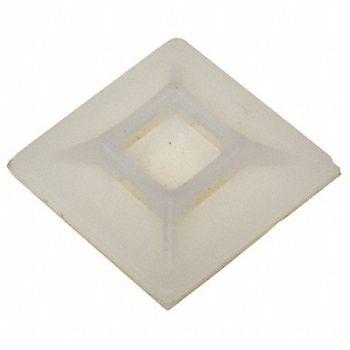 GRAINGER APPROVED Cable Tie Mounting Pad 4 Way Natrl PK100, 6EEE8