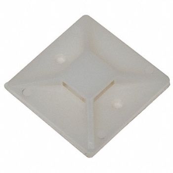 GRAINGER APPROVED Cable Tie Mounting Pad 4 Way Natrl PK100, 6EEF3