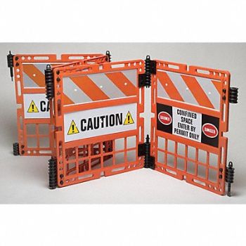 GRAINGER APPROVED Barricade System 4 Polypropylene Panels, 6EGH1